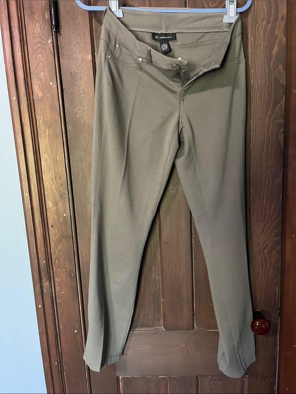 INC International Concepts Women’s Olive Stretch Chinos